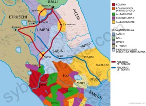 Il probabile percorso dei due eserciti nemici